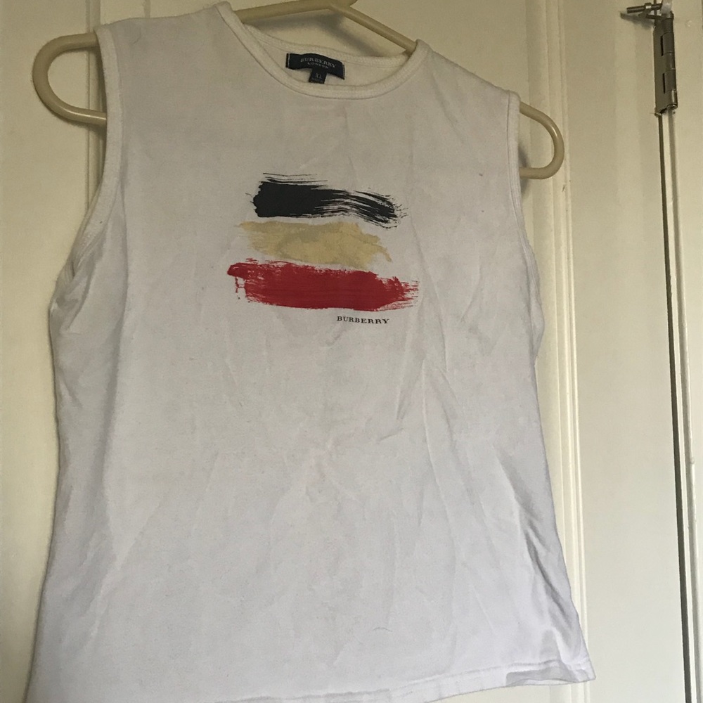 Burberry muscle tank with paint stripes